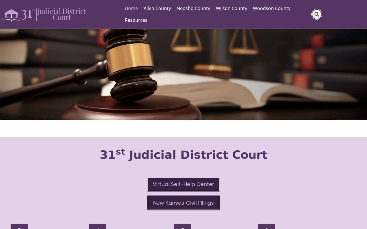 Official 31st Judicial District website with Neosho court resources