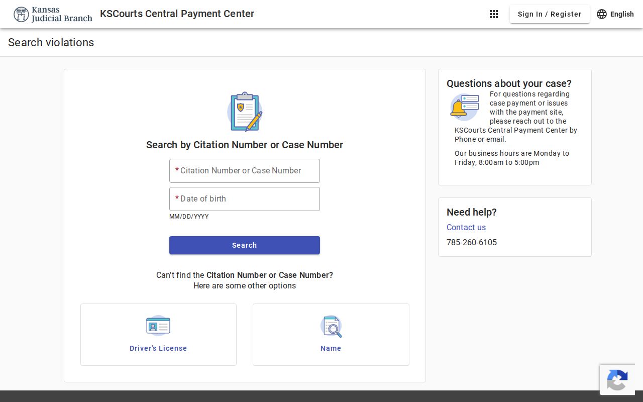 Neosho County traffic ticket payment search fields