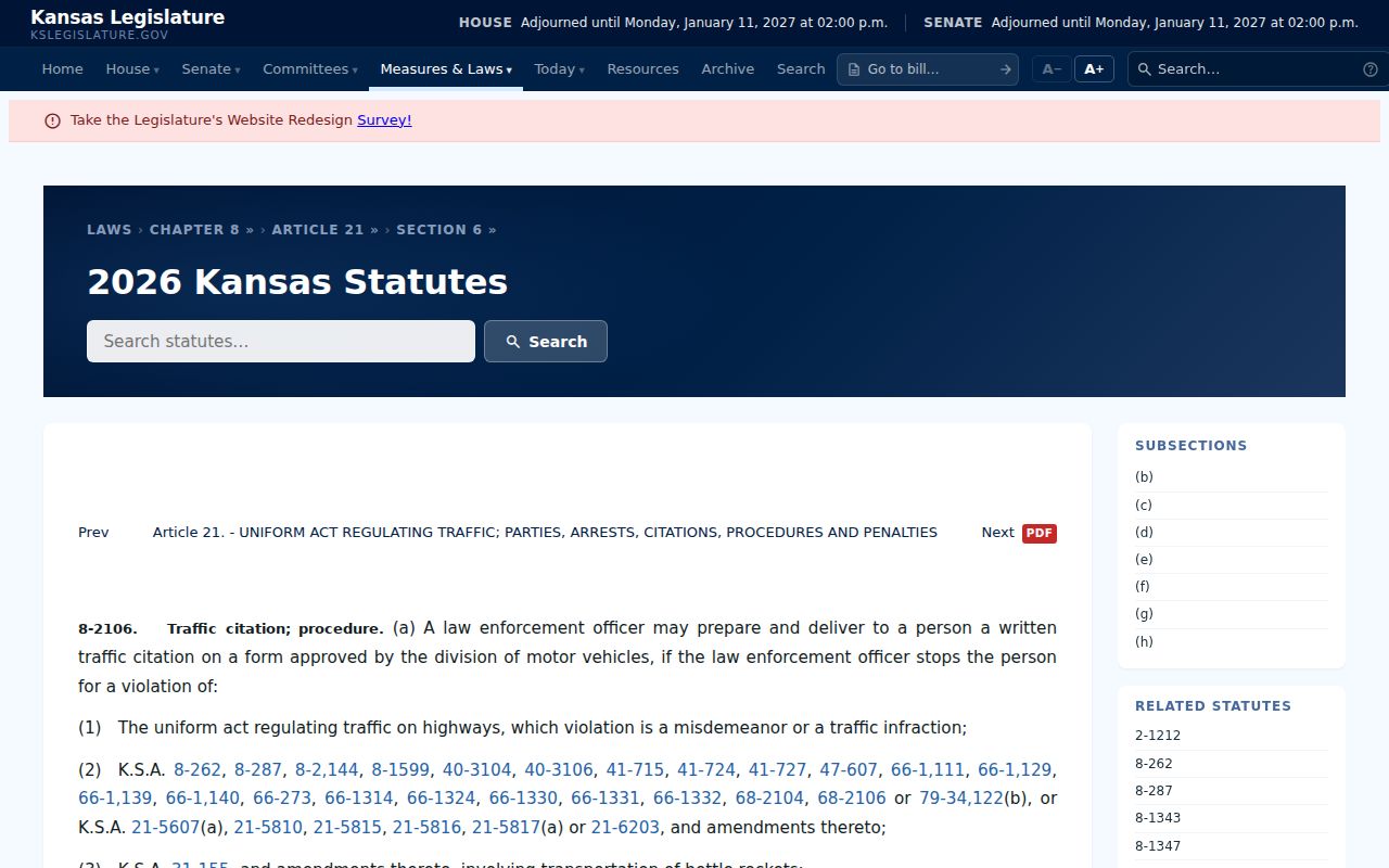 Neosho County traffic court record citation requirements